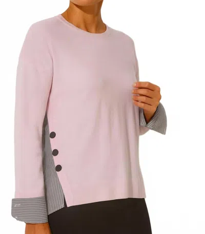 J'envie/eli Marseilles Duel Fabric Top In Rose In Pink