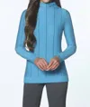 J'envie/eli Novelty Stitch Sweater In French Blue/steel In Blue