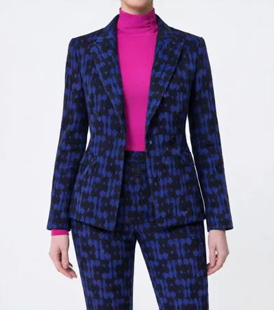 J'envie/eli Portofino Jacket Blazer In Black/ink In Blue