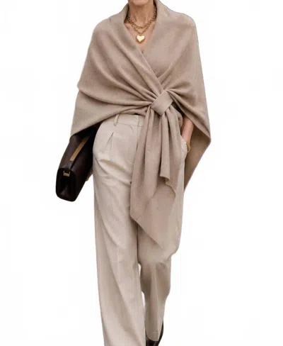 J'envie/eli Rachel Knit Wrap In Fawn In Brown
