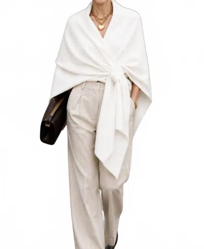 J'envie/eli Rachel Knit Wrap In Ivory In White