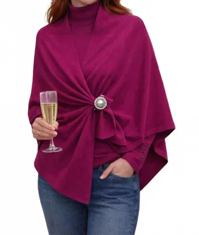 J'envie/eli Rachel Knit Wrap In Sangria In Brown