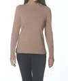 J'envie/eli Ruched Tab Turtleneck In Camel In Brown