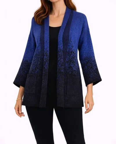 J'envie/eli Salzburg Ombre Coat In Black/ink In Blue