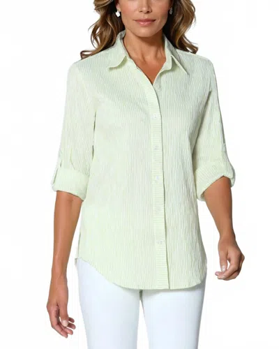 J'envie/eli Semana Button-down Shirt In Citron In White