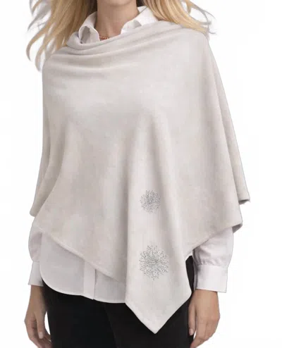 J'envie/eli Seville Beaded Poncho In Wheat/white In Multi