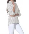 J'envie/eli Side Button Shirt In Sand/white In Multi
