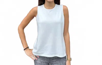 J'envie/eli Sleeveless Knit Crew Tank Top In Ivory In White