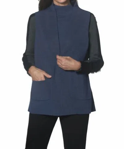 J'envie/eli Slit Pocket Vest In Indigo In Blue