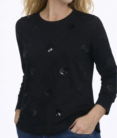 J'envie/eli The Alba Sequin Top In Black