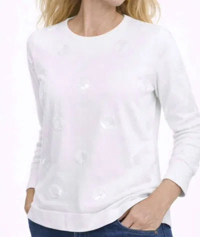 J'envie/eli The Alba Sequin Top In Ivory In White