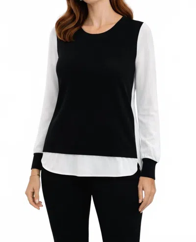 J'envie/eli The Antwerp Top In Black/ivory In White