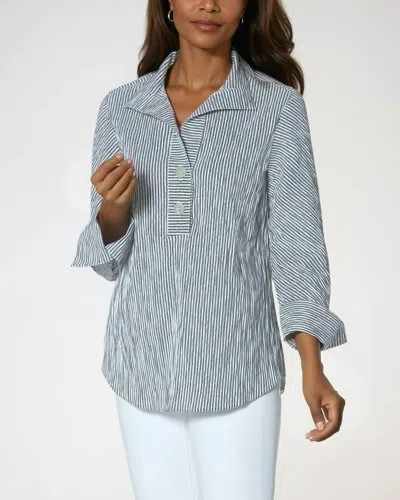 J'envie/eli The Bocas Henley Tunic In Onyx In Blue