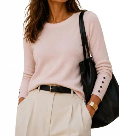 J'envie/eli The Cammi Crewneck Sweater In Pale Pink In Multi