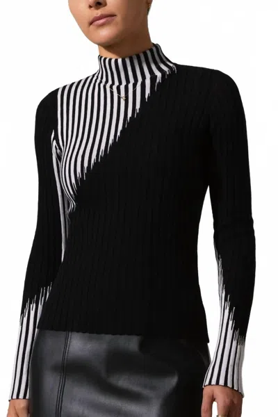J'envie/eli The Chamonix Turtleneck Top In Black/stone