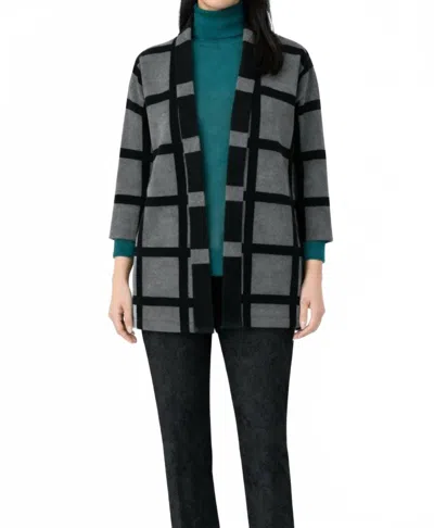 J'envie/eli The Cornwall Coatigan In Grey/black In Multi