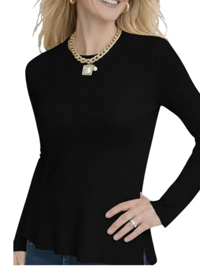 J'envie/eli The Duluth Ribbed Knit Sweater In Black