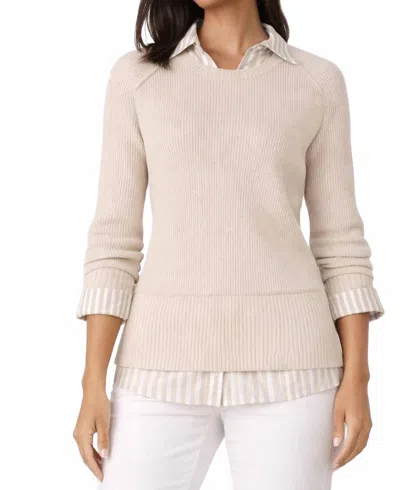 J'envie/eli The Duluth Ribbed Knit Sweater In Stone In Neutral
