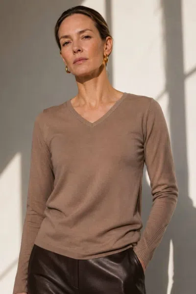 J'envie/eli The Eileen Long Sleeve Top In Camel In Neutral