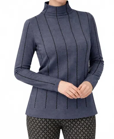 J'envie/eli The Nicosia Turtleneck Sweater In Indigo/black In Blue