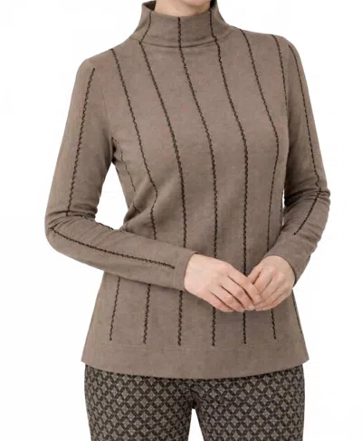 J'envie/eli The Nicosia Turtleneck Sweater In Putty/black In Brown