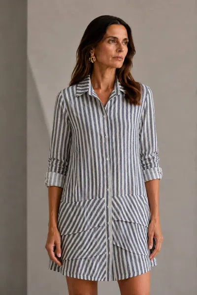 J'envie/eli The Panama Mini Dress In Black/sand In Multi