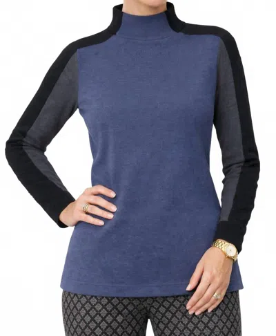 J'envie/eli The Riga Multicolored Top In Indigo/black In Blue