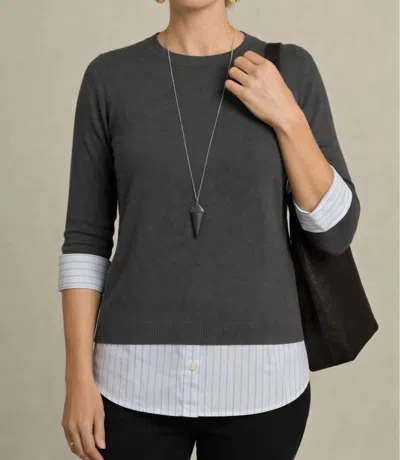 J'envie/eli Toulon Layered Sweater In Putty In Gray