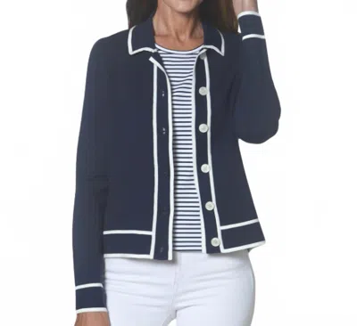 J'envie/eli Trim Knit Jacket In Navy In Blue