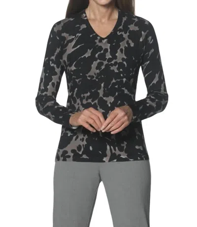 J'envie/eli V Neck Tee Top In Black