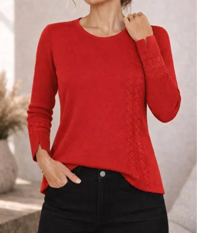 J'envie/eli Weave Long Sleeve Tunic In Claret In Red