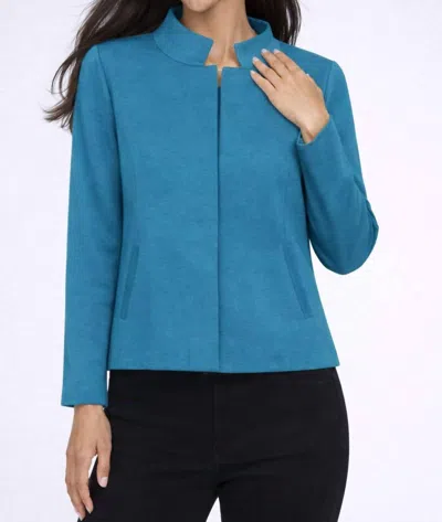 J'envie/eli Windsor Soft Collar Jacket In Teal In Blue