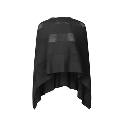 J'envie/eli Women's Belle Textured Poncho In Steel In Black