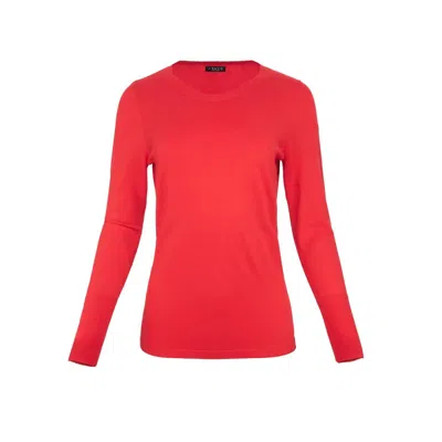 J'envie/eli Women's Cammi Crewneck Sweater In Lipstick In Red