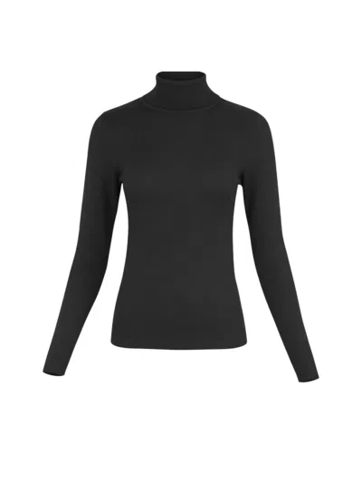 J'envie/eli Women's Faye Turtleneck Sweater In Charcoal In Black