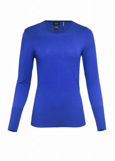 J'envie/eli Women's Jewel Neck Sweater In Ink In Blue