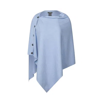 J'envie/eli Women's Luzern Side-button Poncho In Sky In Blue