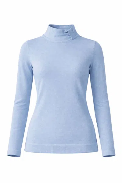 J'envie/eli Women's Notch Turtleneck Top In Sky In Blue