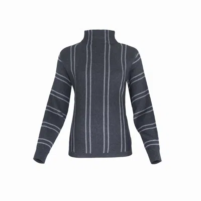 J'envie/eli Women's Oslo Funnelneck Sweater In Charcoal/grey In Gray