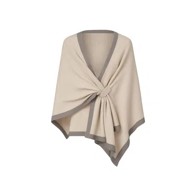 J'envie/eli Women's Portico Travel Wrap In Fawn/putty In White