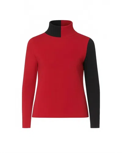 J'envie/eli Women's Stockholm Turtleneck Top In Claret/black In Multi