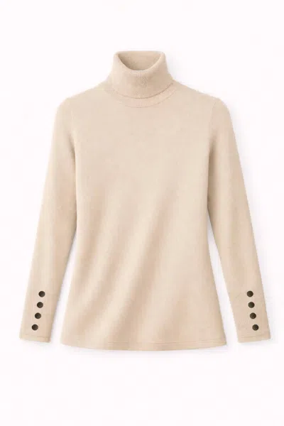 J'envie/eli Women's Talia Turtleneck Sweater In Fawn In Brown