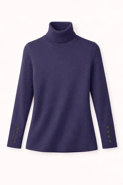 J'envie/eli Women's Talia Turtleneck Sweater In Indigo In Purple