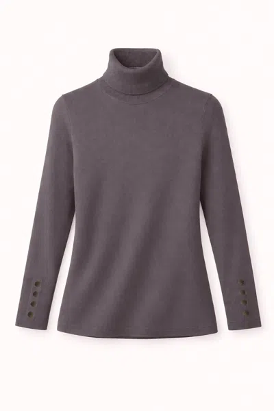 J'envie/eli Women's Talia Turtleneck Sweater In Steel In Animal Print