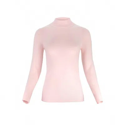 J'envie/eli Women's Terri Mockneck Sweater In Pale Pink