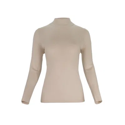 J'envie/eli Women's Terri Mockneck Sweater In Stone In Gold