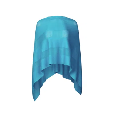 J'envie/eli Women's The Belle Poncho Top In Peacock In Blue