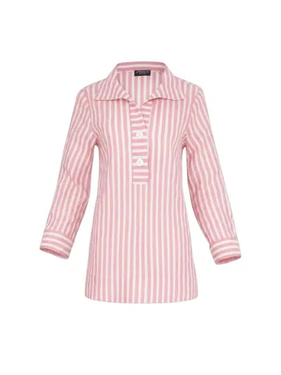 J'envie/eli Women's The First Class Tunic Top In Petal/white In Multi