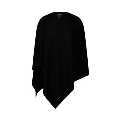 J'envie/eli Women's The Luzern Side-button Poncho Top In Black
