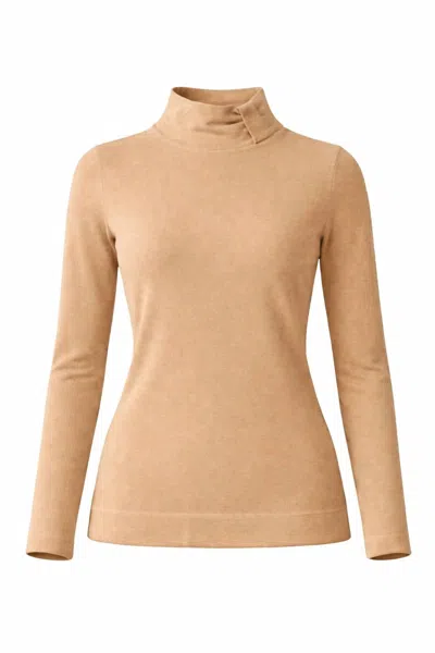 J'envie/eli Women's The Notch Turtleneck Top In Camel In Brown
